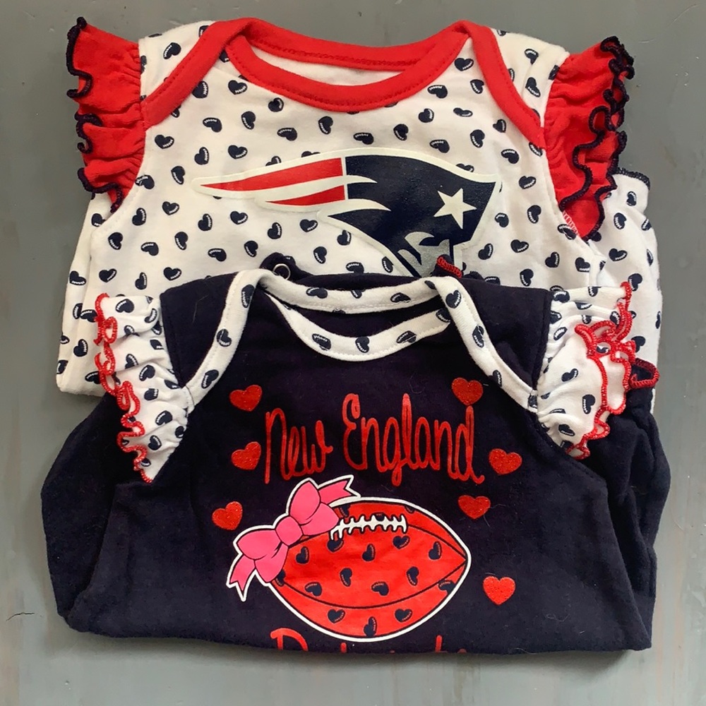 3/6 month New England Patriots Onsies